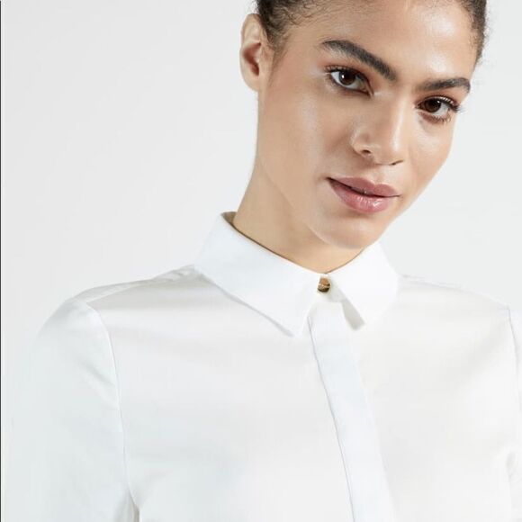 Ted Baker London | Women’s Cannan Gathered Over-sized Shirt White Size 2 - Picture 7 of 9